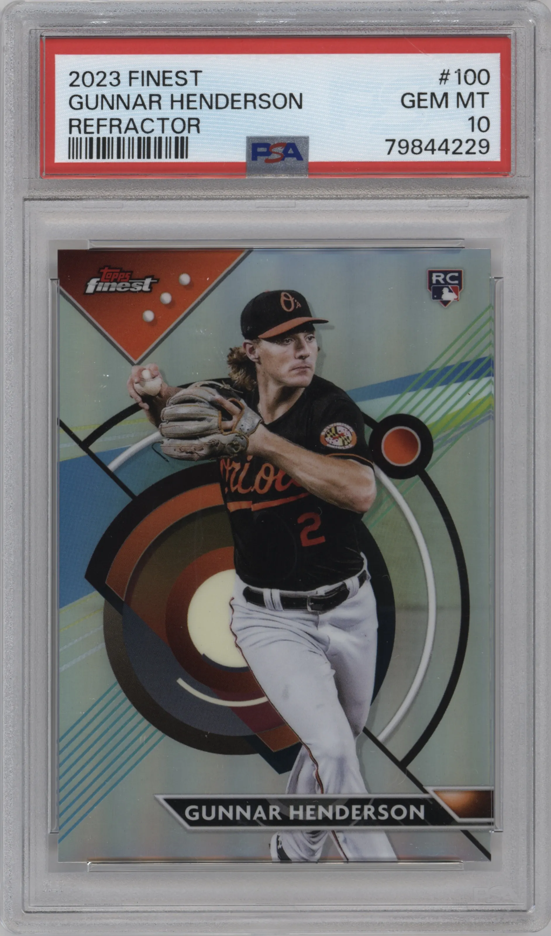 2023 Topps Finest Gunnar Henderson Refractor #100 PSA 10