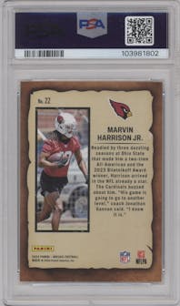Marvin Harrison Jr. from the 2024 Panini Mosaic set graded by PSA and given an overall grade of 9.