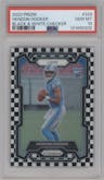 Hendon Hooker from the 2023 Panini Prizm set featuring a Black/White Checker parallel graded by PSA and given an overall grade of 10.