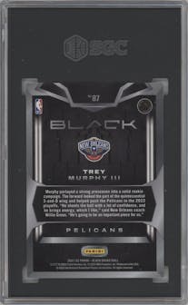 Trey Murphy III from the 2021-22 Panini Black set featuring a Silver parallel graded by SGC and given an overall grade of 9.