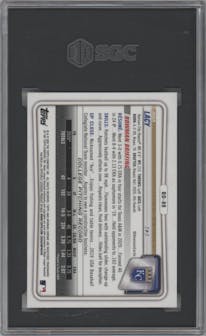Asa Lacy from the 2020 Bowman Draft set graded by SGC and given an overall grade of 9.