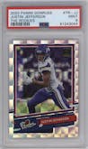 Justin Jefferson from the 2020 Panini Donruss set graded by PSA and given an overall grade of 9.