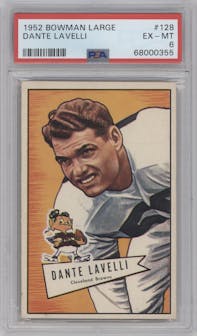 Dante Lavelli	 from the 1952 Bowman Large set graded by PSA and given an overall grade of 6.
