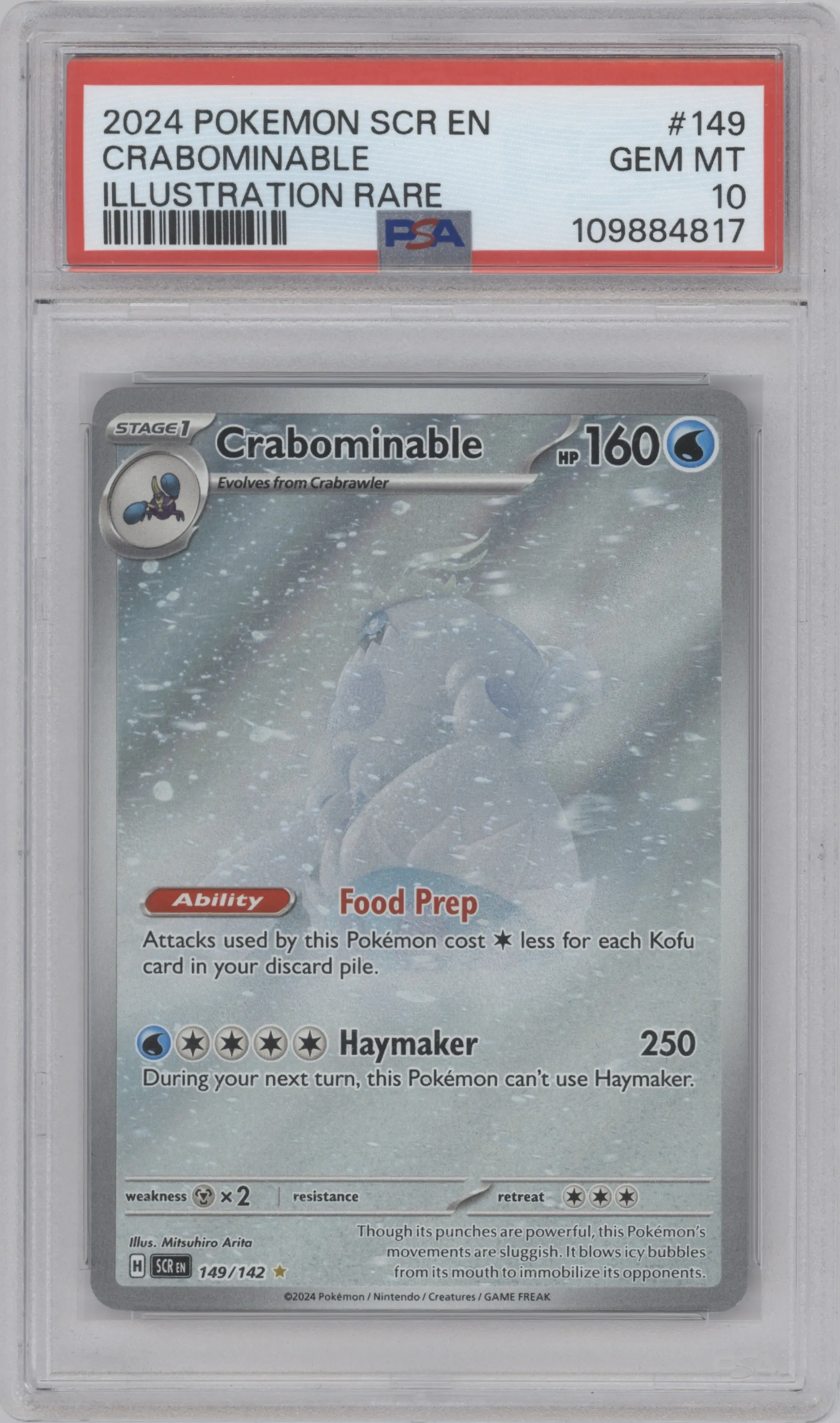 2024 Pokemon SV Stellar Crown Crabominable #149 PSA 10