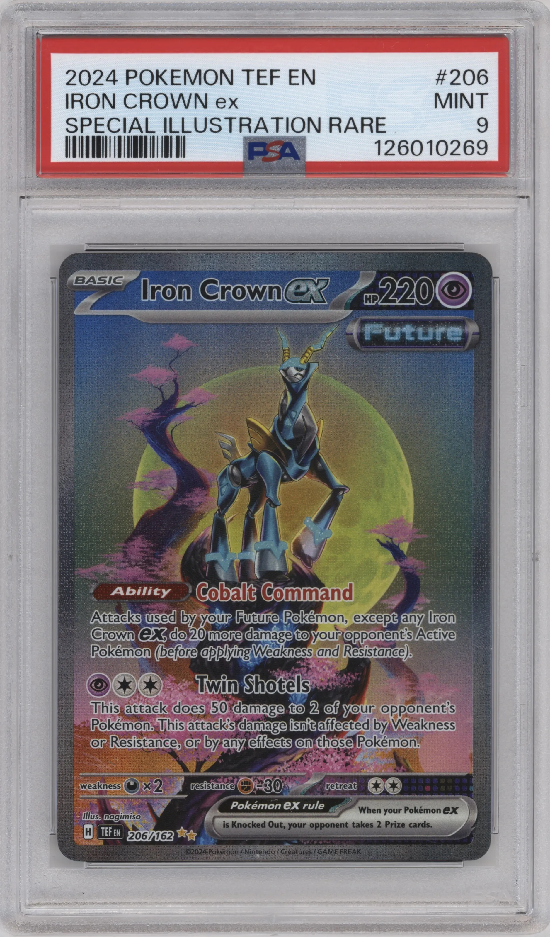 2024 Pokemon SV Temporal Forces Iron Crown EX PSA 9