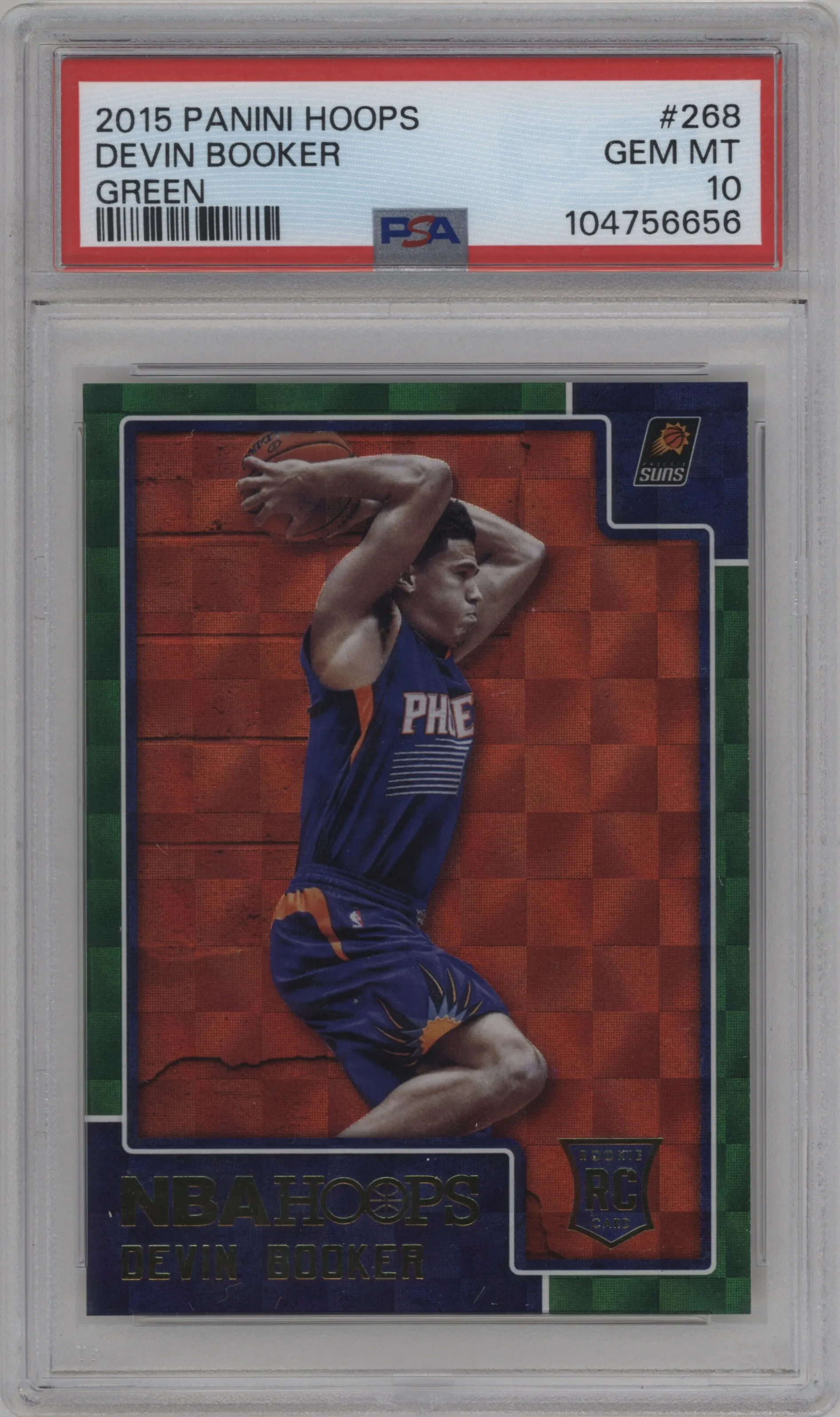 2015 Panini NBA Hoops Devin Booker Green #268 PSA 10