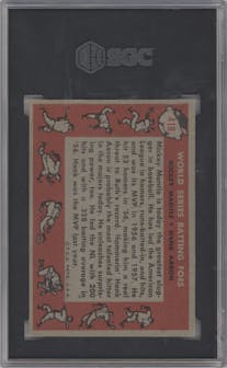Mickey Mantle/Hank Aaron from the 1958 Topps set graded by SGC and given an overall grade of 3.