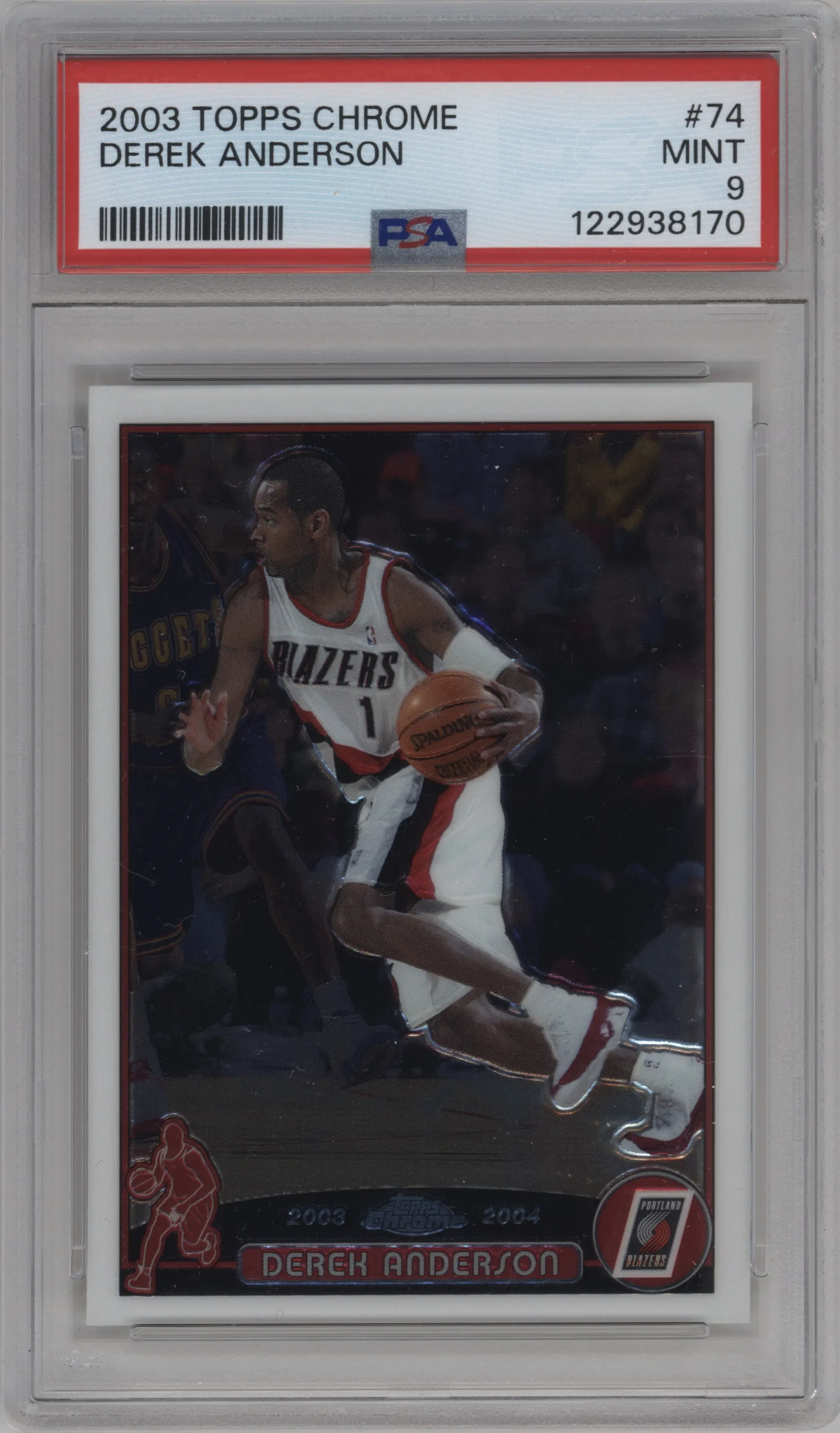 2003 Topps Chrome Derek Anderson PSA 9