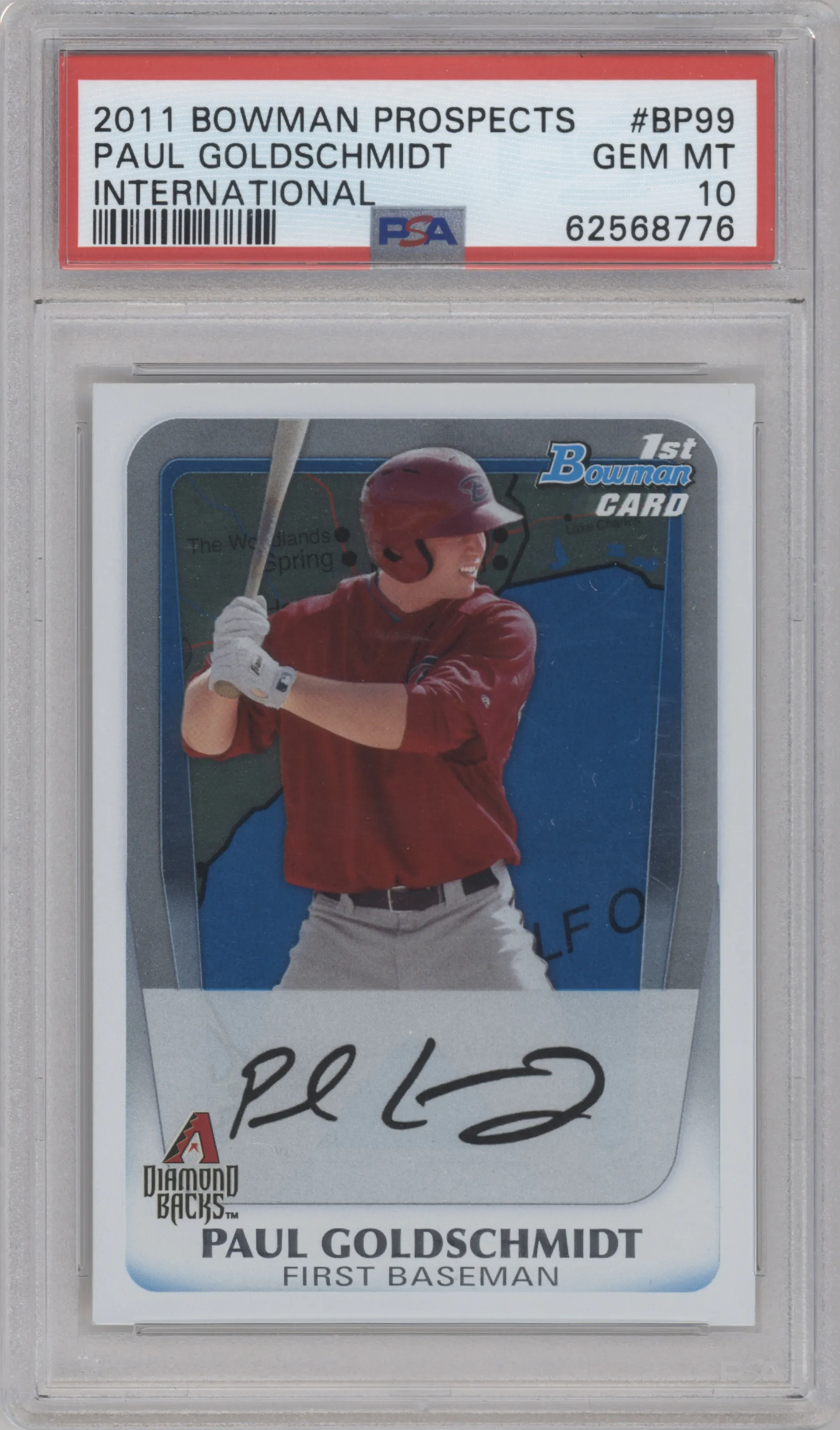 2011 Bowman Prospects Paul Goldschmidt International PSA 10