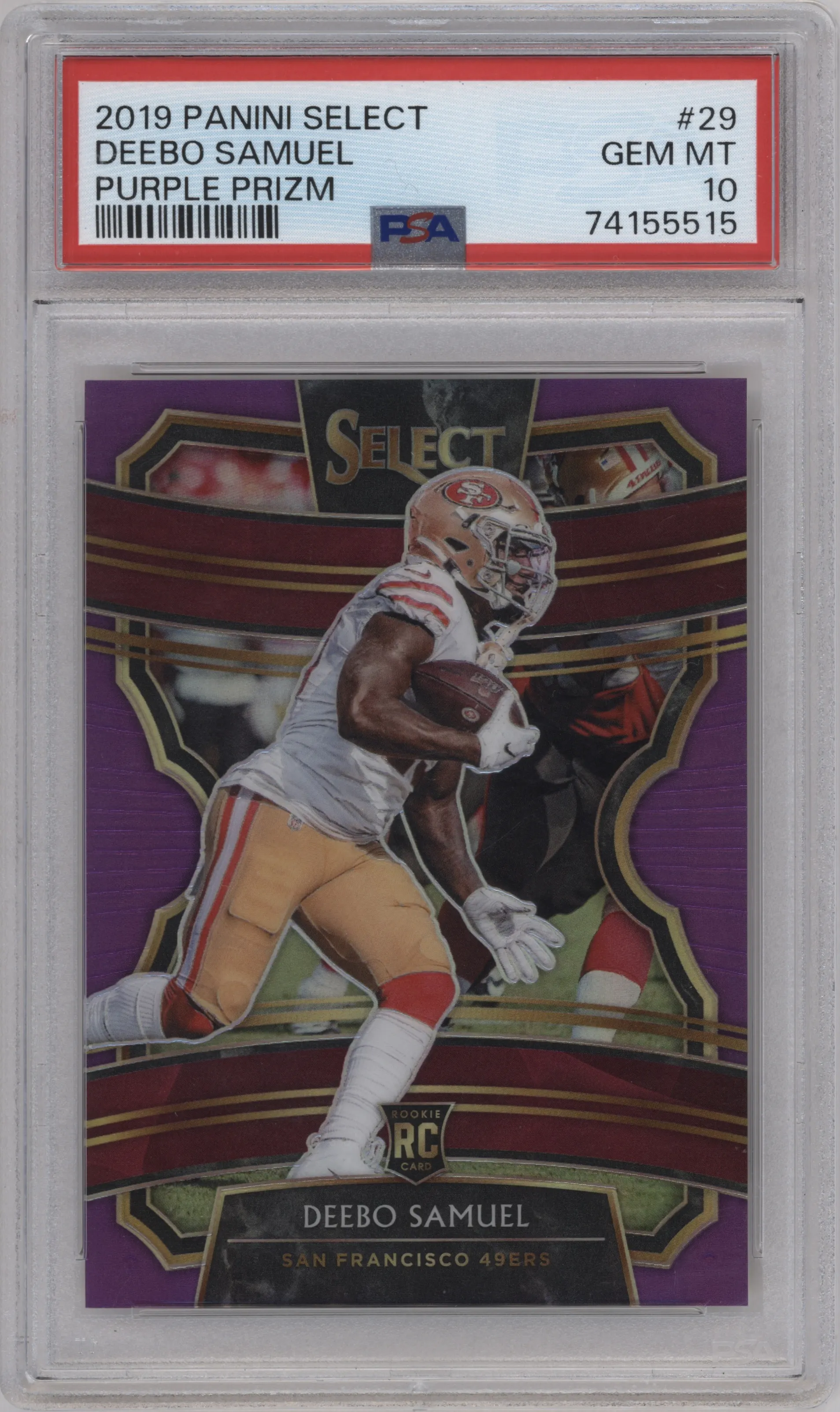 2019 Panini Select Deebo Samuel Purple Prizm PSA 10