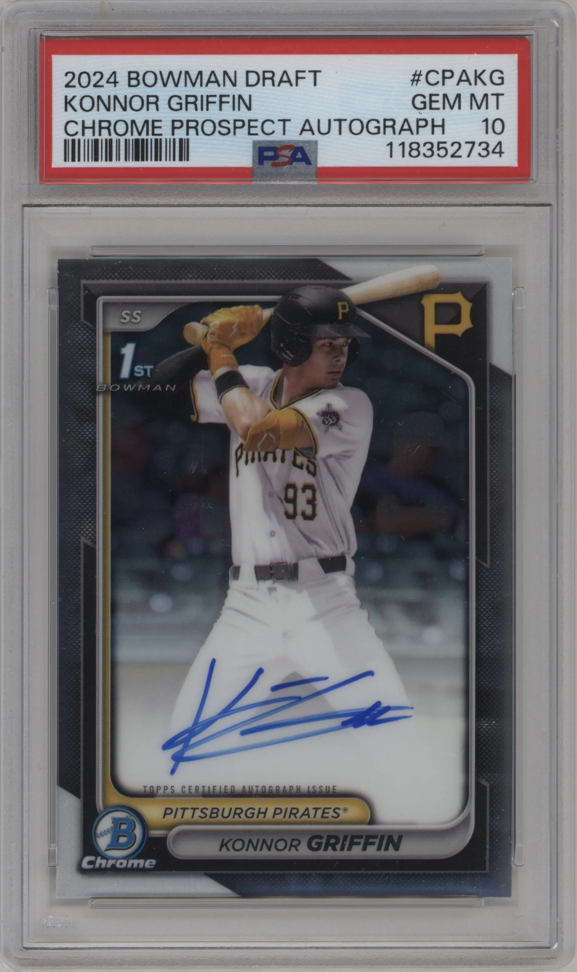 2024 Bowman Draft Chr.Pros.Auto Konnor Griffin PSA 10