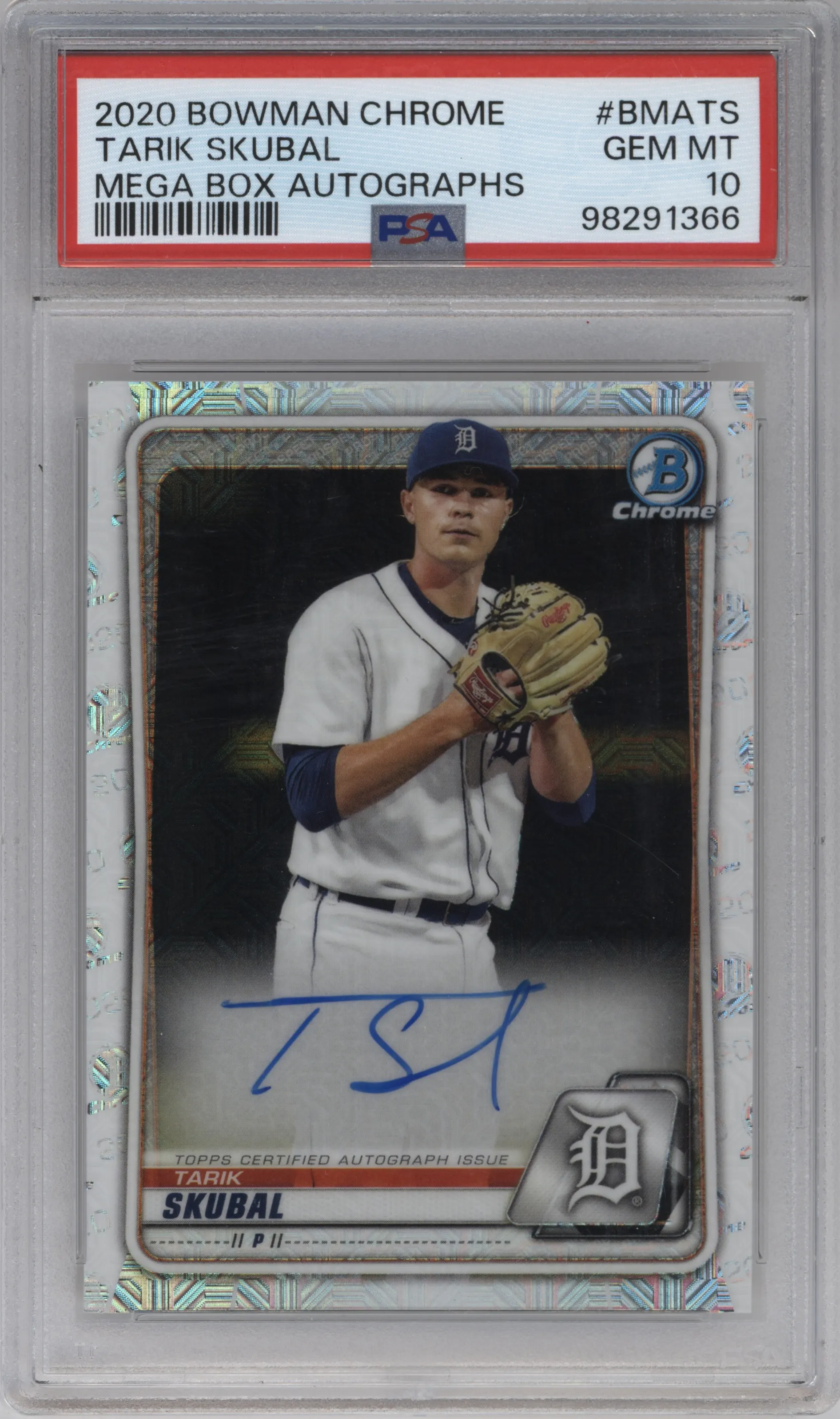 2020 Bowman Mega Box Chrome Auto Tarik Skubal PSA 10