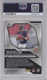 Caleb Williams from the 2024 Panini Prizm set featuring a Green Wave parallel graded by PSA and given an overall grade of 9.