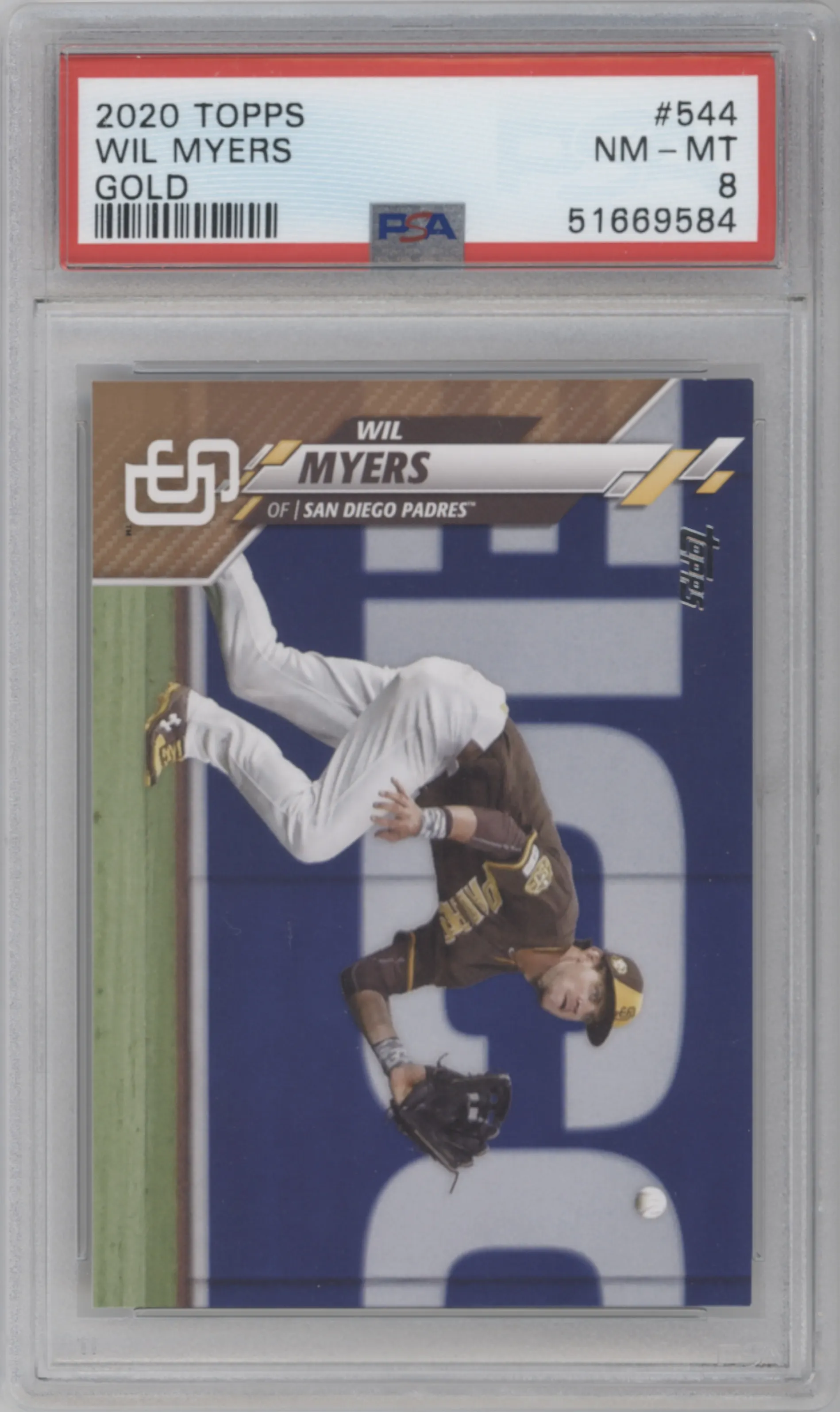 2020 Topps Series 2 Wil Myers Gold PSA 8
