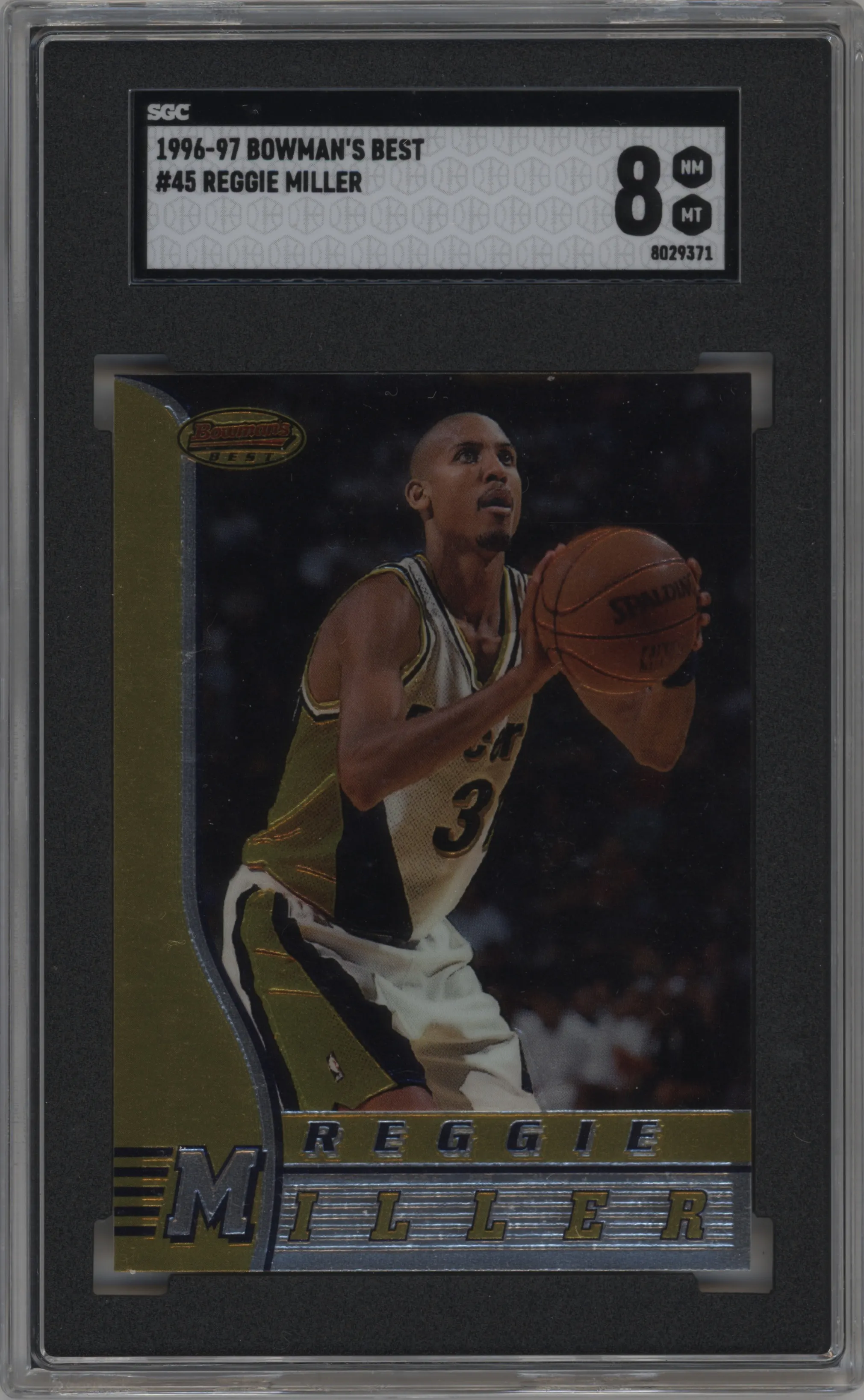 1996 Bowman’s Best Reggie Miller #45 SGC 8