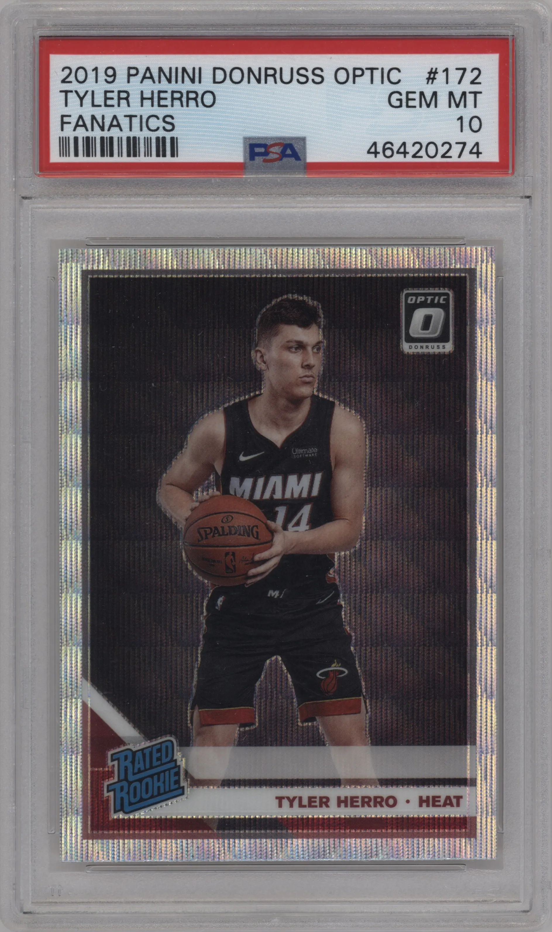 2019 Panini Donruss Optic Rated Rookie Tyler Herro Fanatics Box Set PSA 10