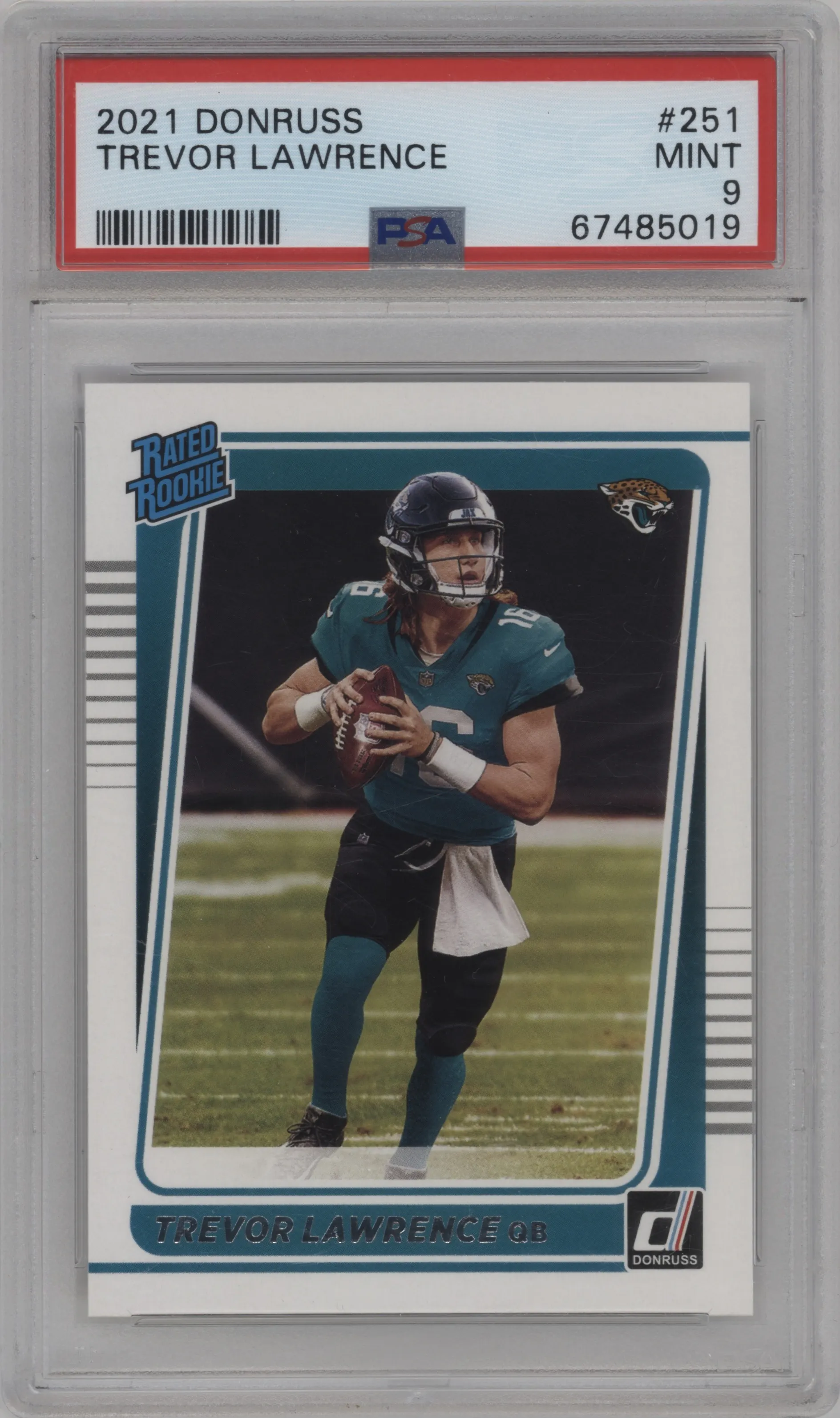 2021 Panini Donruss Rated Rookie Trevor Lawrence PSA 9