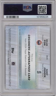 Nolan Ryan/Randy Johnson from the 2024 Topps Stadium Club set graded by PSA and given an overall grade of 9.