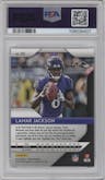 Lamar Jackson from the 2018 Panini Prizm set graded by PSA and given an overall grade of 9.