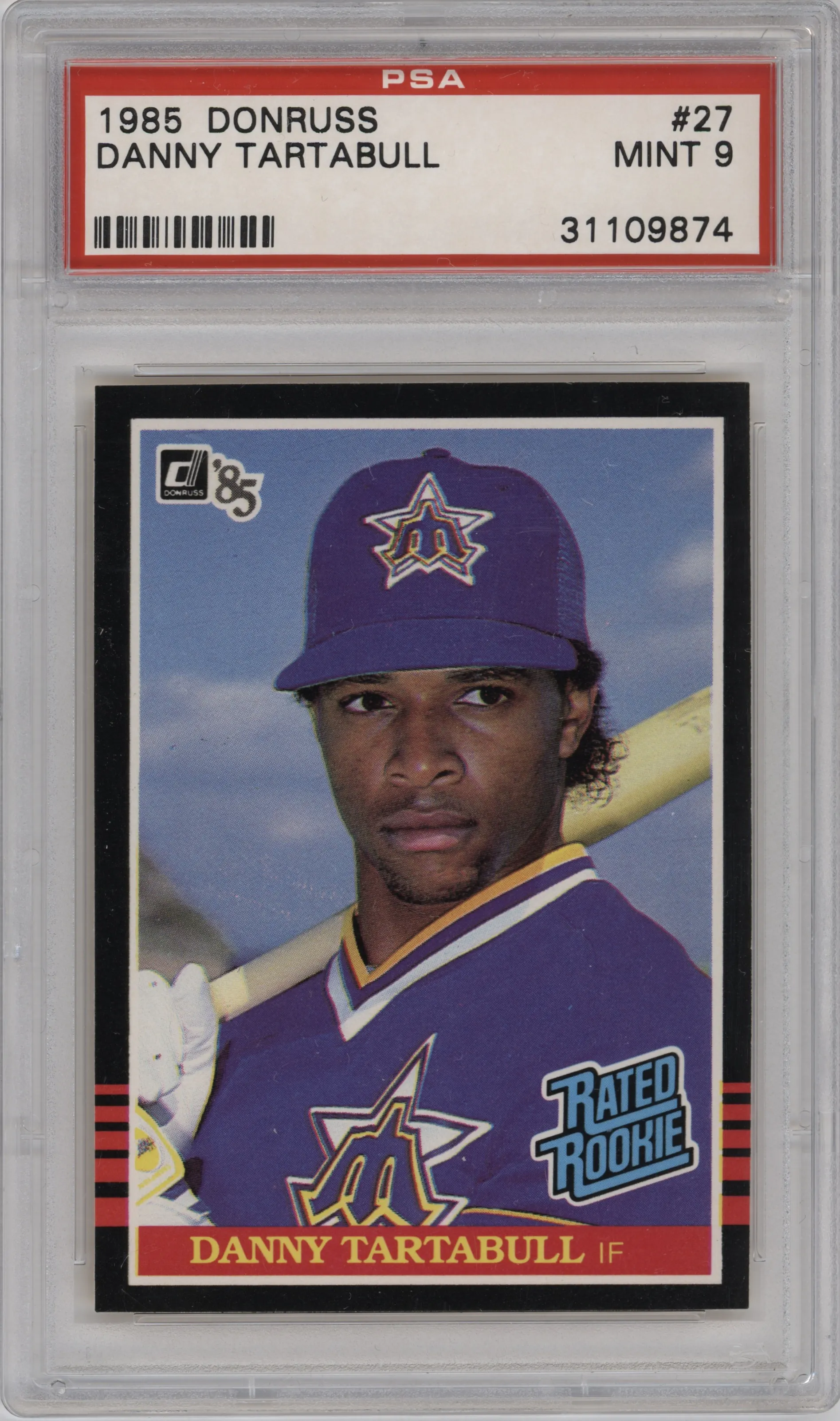 1985 Donruss Rated Rookie Danny Tartabull #27 PSA 9