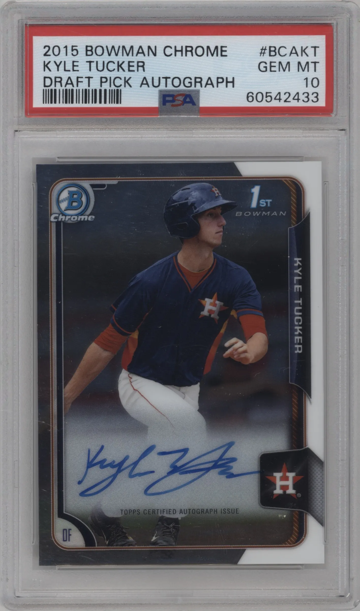 2015 Bowman Draft Chrome DP Auto Kyle Tucker PSA 10