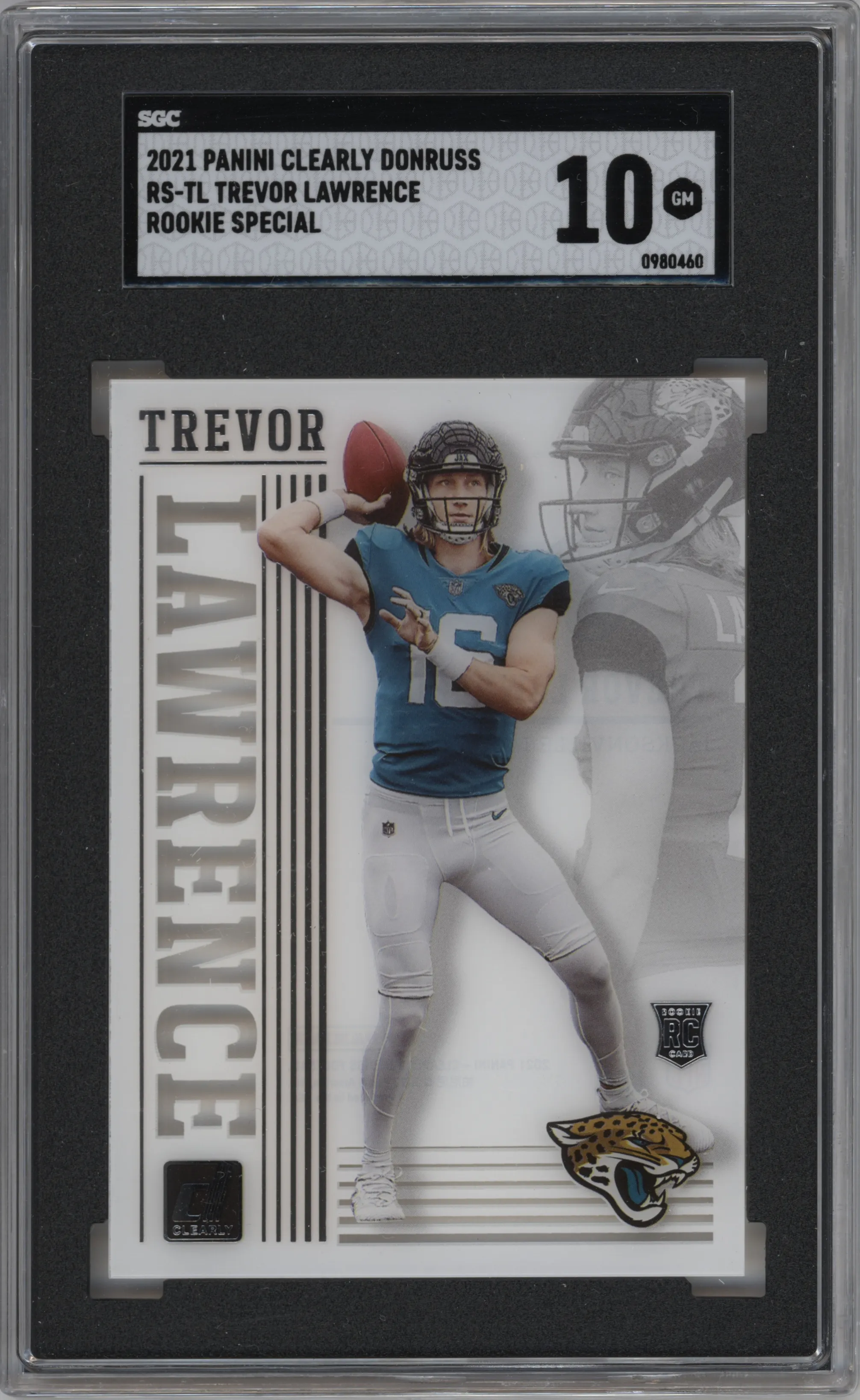 2021 Panini Clearly Donruss Rookie Special Trevor Lawrence SGC 10