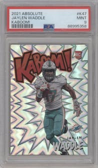 Jaylen Waddle from the 2021 Panini Absolute set graded by PSA and given an overall grade of 9.