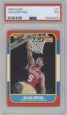 Julius Erving from the 1986-87 Fleer set graded by PSA and given an overall grade of 7.