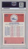 Julius Erving from the 1986-87 Fleer set graded by PSA and given an overall grade of 7.