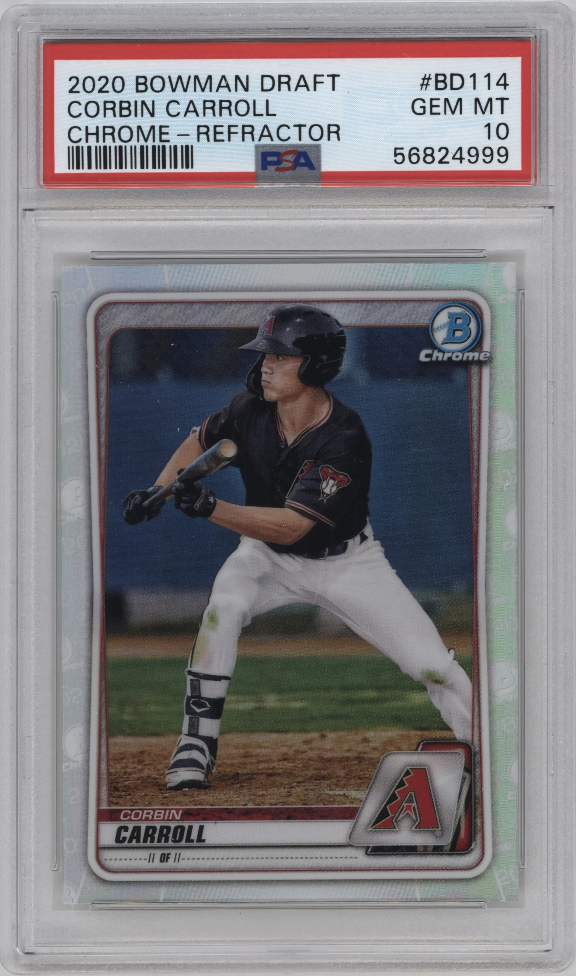 2020 Bowman Draft Chrome Corbin Carroll Refractor #BD-114 PSA 10