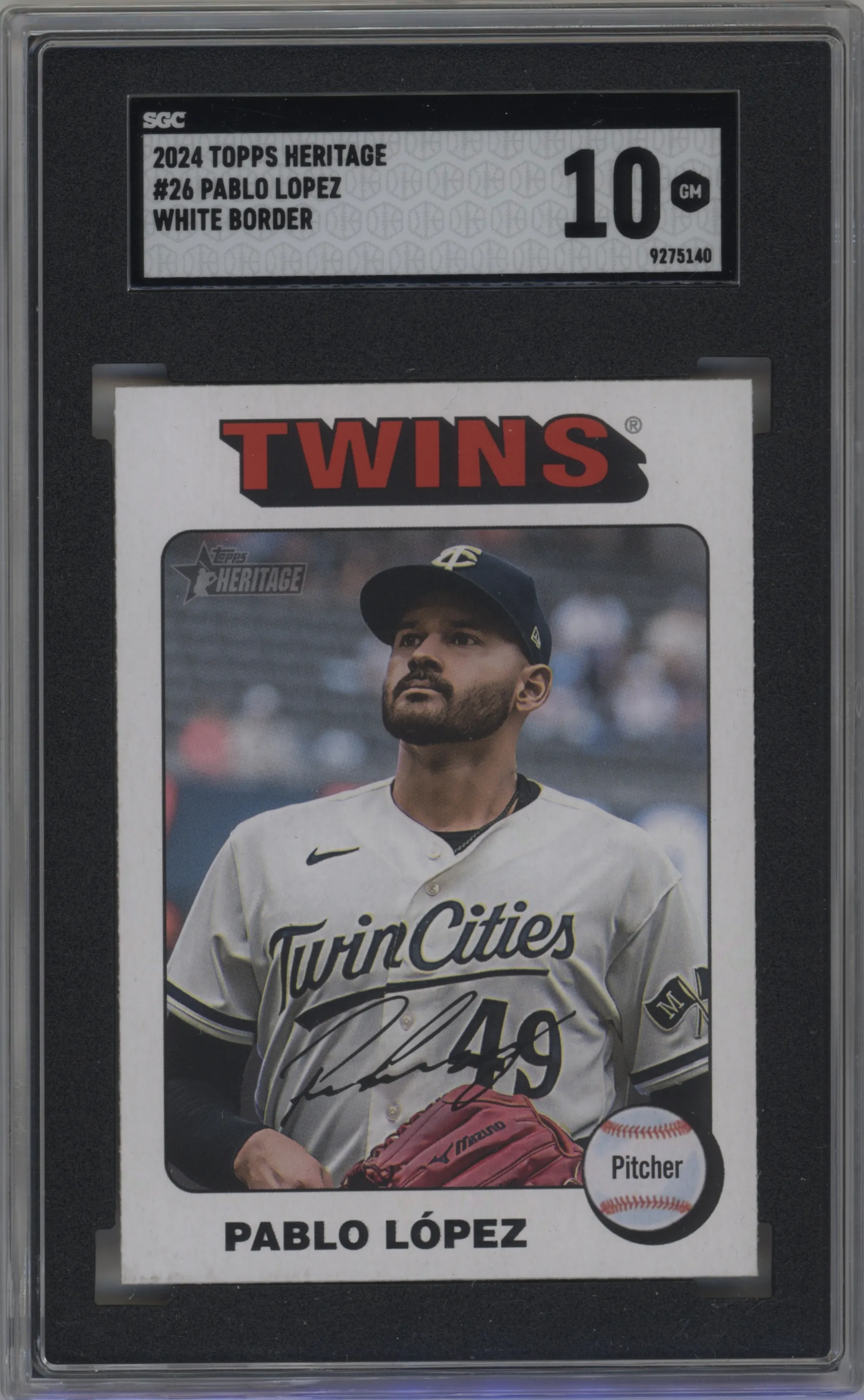 2024 Topps Heritage White Border Pablo Lopez #26 SGC 10