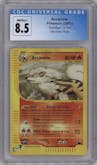 Arcanine from the 2003 Pokemon E-CARD set graded by CSG and given an overall grade of 8.5.