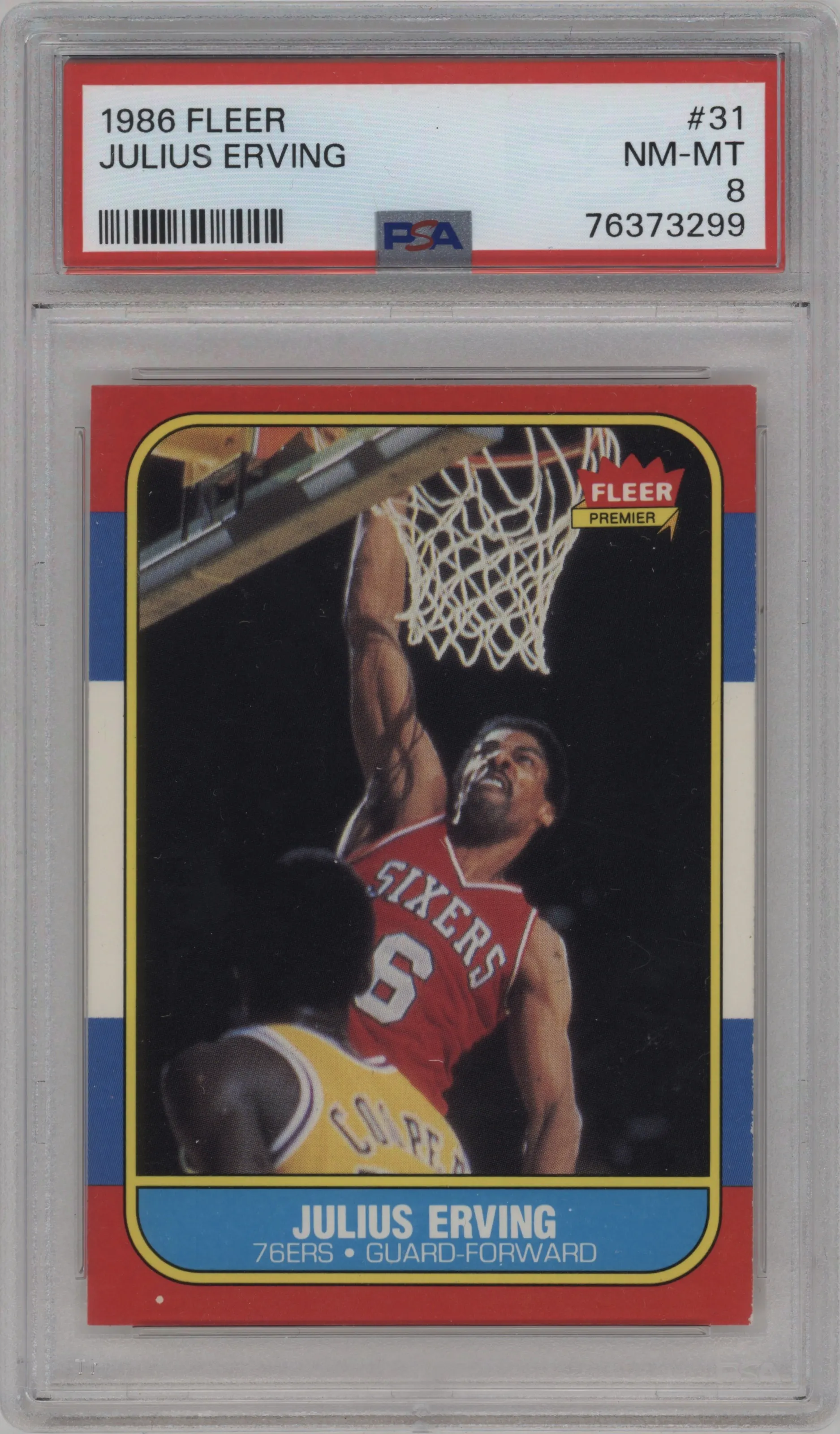 1986 Fleer Julius Erving PSA 8