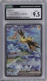 Zapdos ex from the 2023 Pokemon SV set graded by CSG and given an overall grade of 9.5.