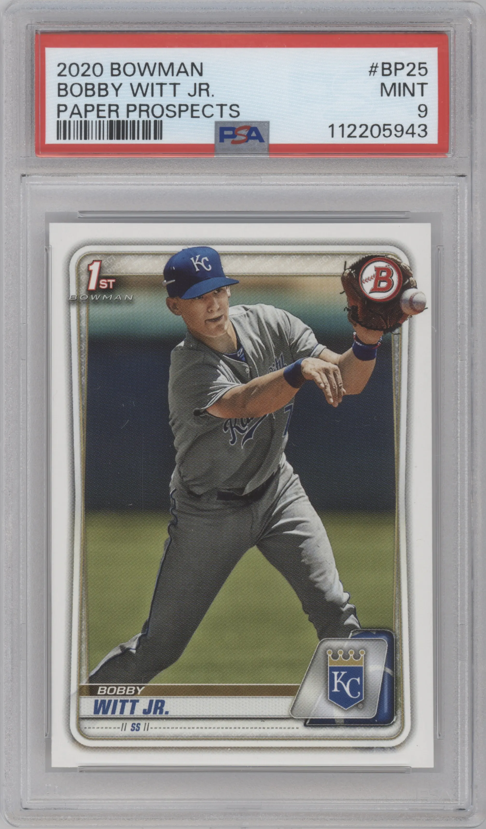 2020 Bowman Prospect Bobby Witt Jr. PSA 9