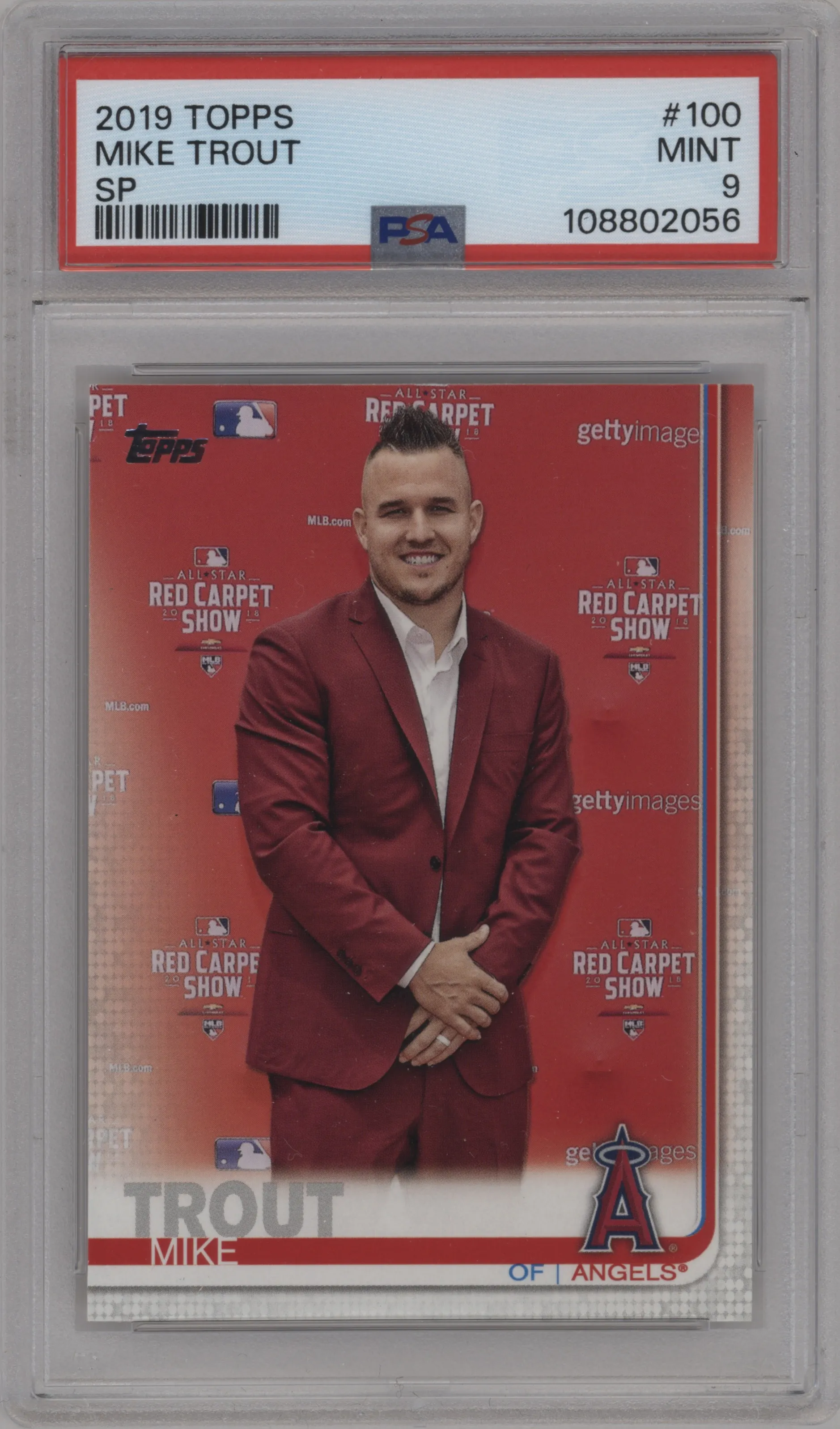 2019 Topps Series 1 Variation Mike Trout #100 PSA 9