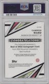 Cameron Ward from the 2022-23 Bowman’s Best University  set graded by PSA and given an overall grade of 9.