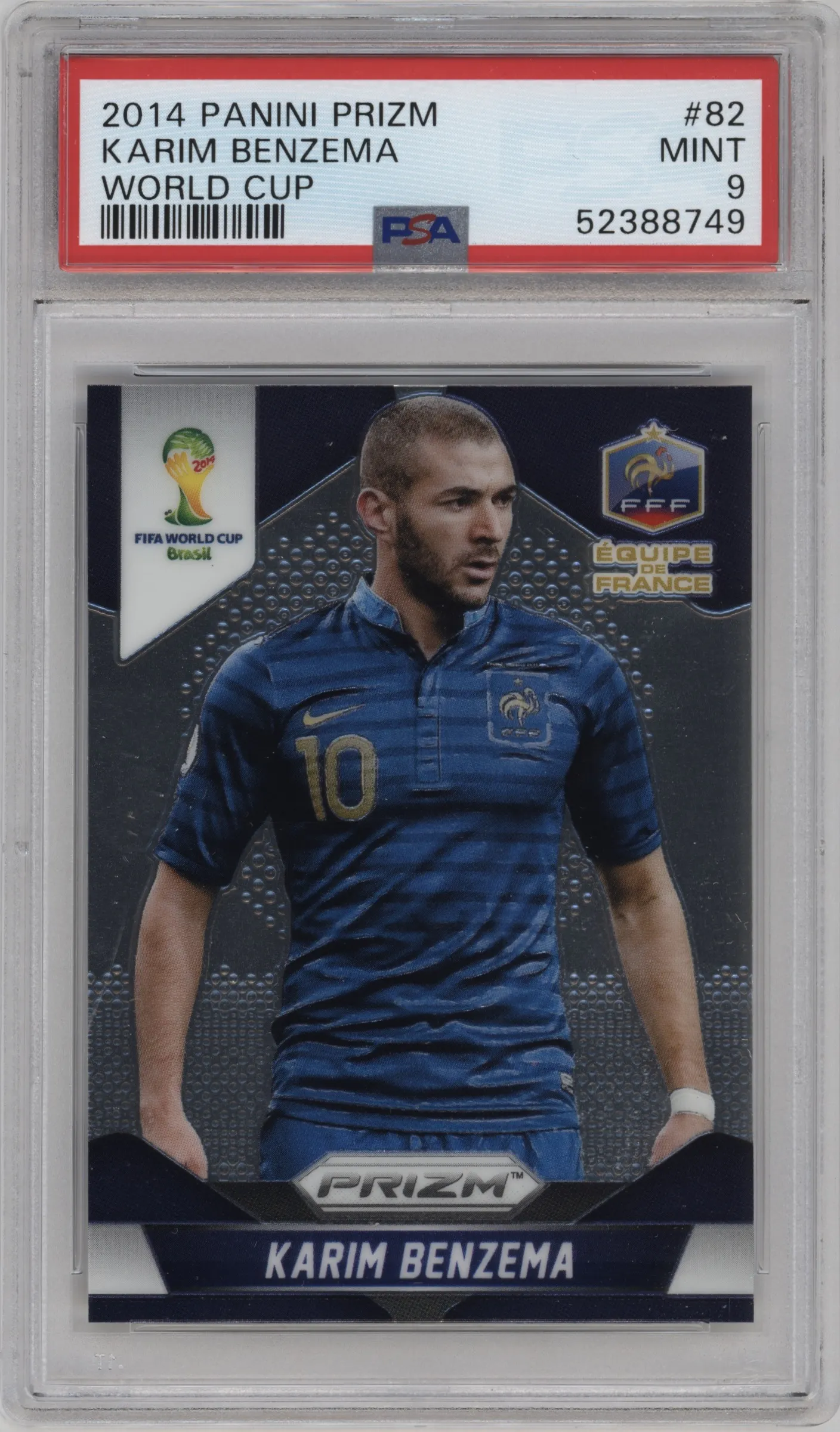 2014 Panini Prizm World Cup France Karim Benzema PSA 9