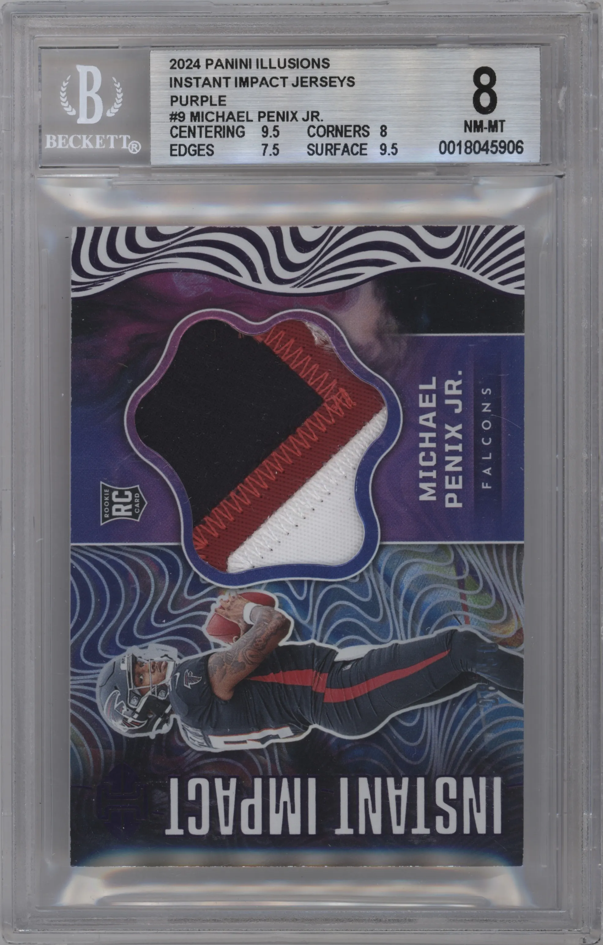 2024 Panini Illusions Instant Impact Michael Penix Jr. Purple #II-MPJ BGS 8