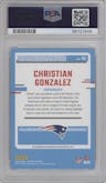 Christian Gonzalez from the 2023 Panini Donruss set graded by PSA and given an overall grade of 10.
