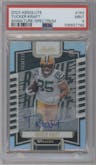 Tucker Kraft  from the 2023 Panini Absolute set featuring a Spectrum parallel graded by PSA and given an overall grade of 9.