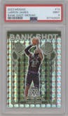 Lebron James from the 2023-24 Panini Mosaic set featuring a Mosaic parallel graded by PSA and given an overall grade of 9.