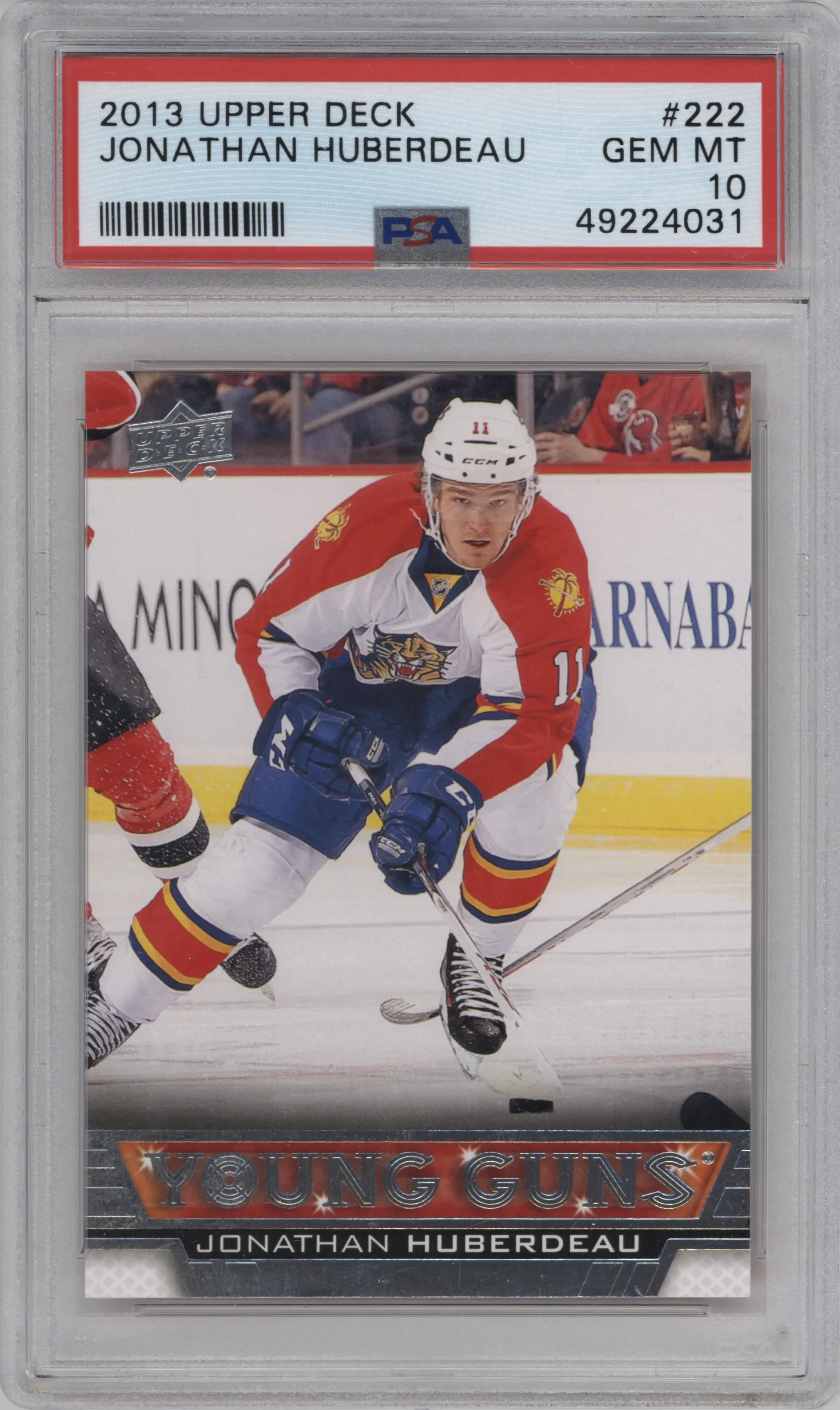2013 Upper Deck Young Guns Jonathan Huberdeau #222 PSA 10