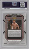 Bo Nickal from the 2023 Panini Prizm UFC set featuring a Silver Prizm parallel graded by PSA and given an overall grade of 9.