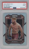 Bo Nickal from the 2023 Panini Prizm UFC set featuring a Silver Prizm parallel graded by PSA and given an overall grade of 9.