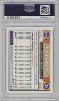 Kobe Bryant from the 2008-09 Topps Chrome set featuring a Orange Refractor parallel graded by PSA and given an overall grade of 10.