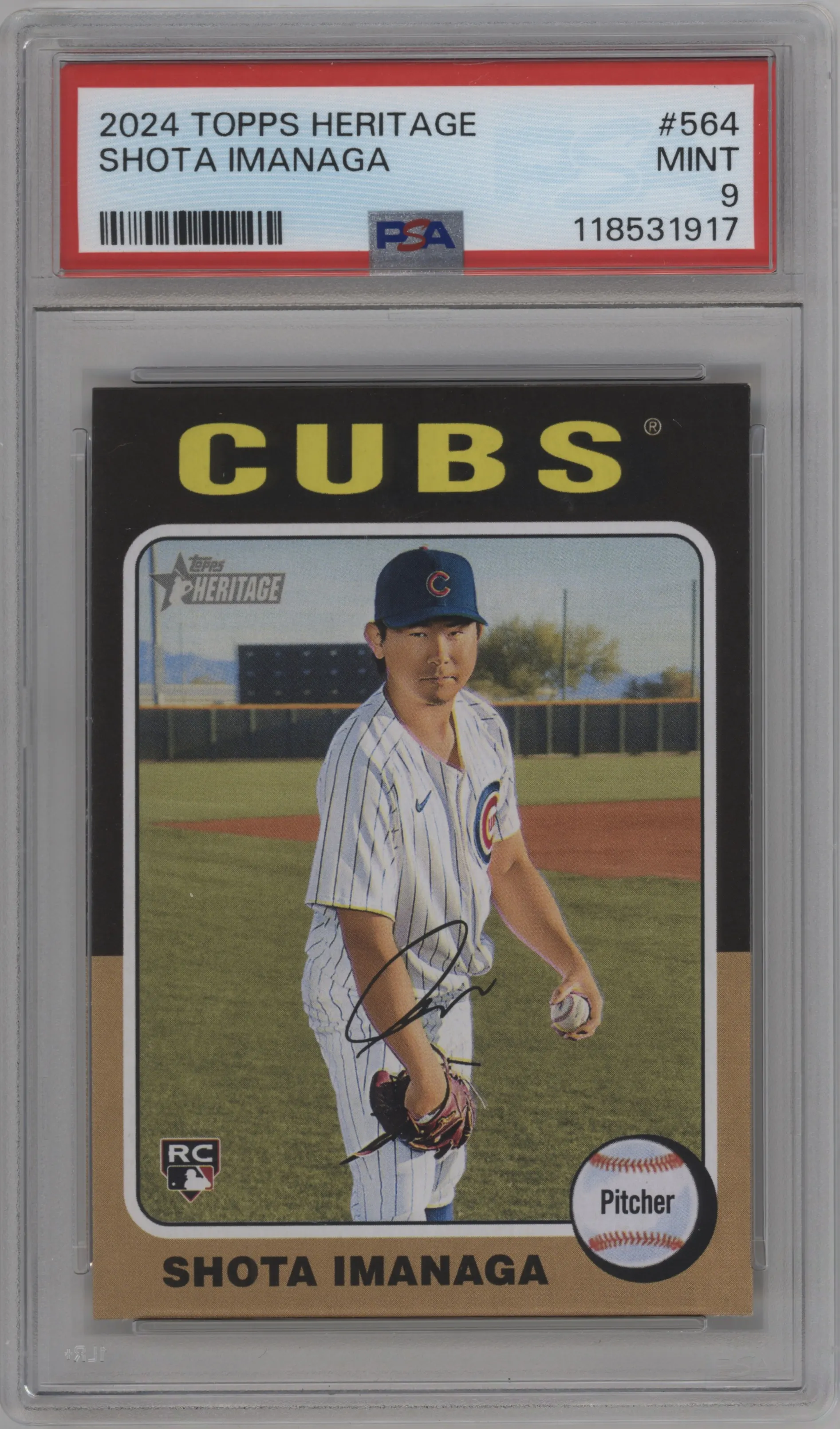 2024 Topps Heritage High Number Shota Imanaga PSA 9