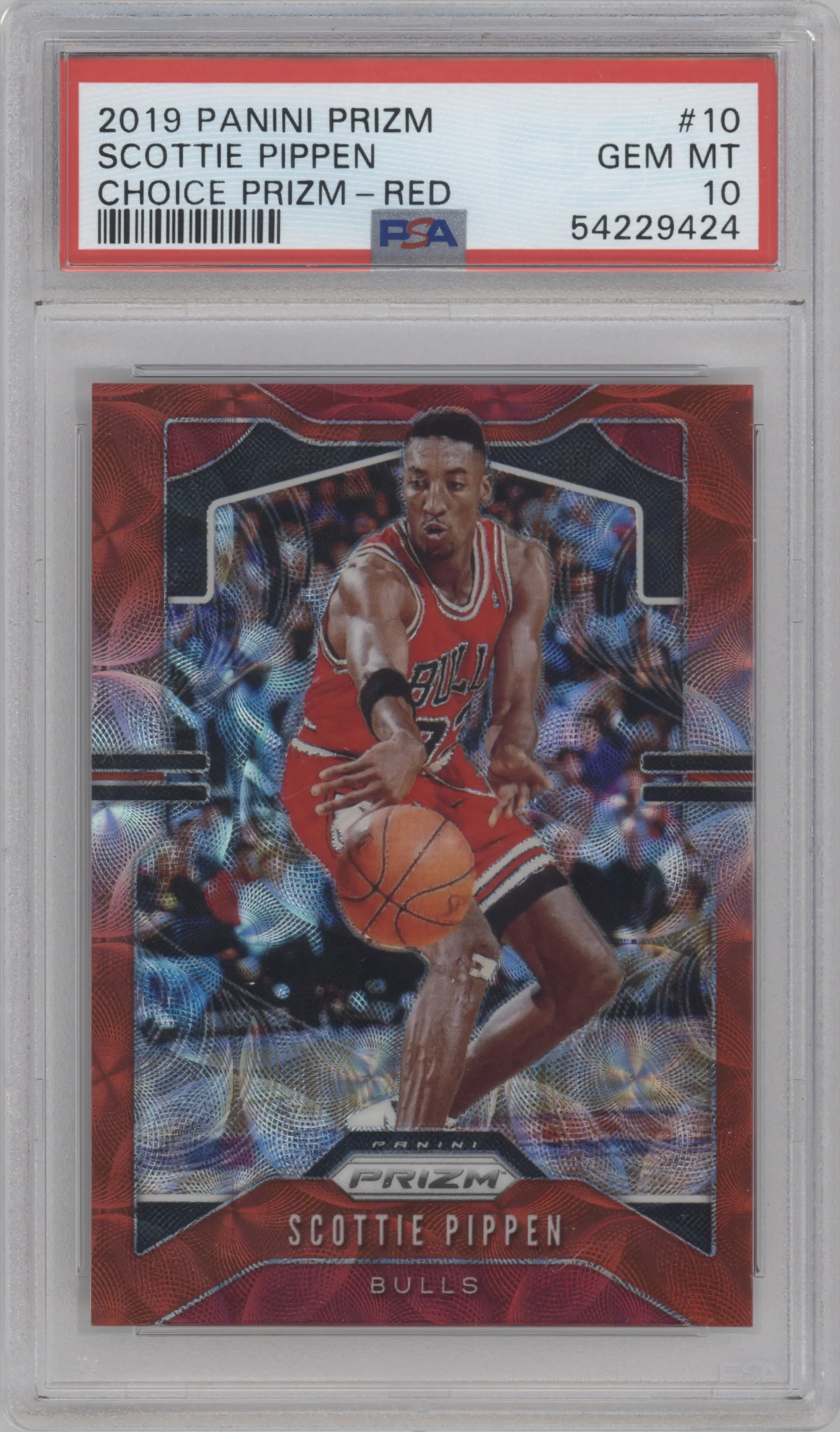 2019 Panini Prizm Scottie Pippen Choice Red PSA 10