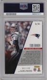 Tom Brady from the 2017 Panini Phoenix set featuring a Red parallel graded by PSA and given an overall grade of 10.