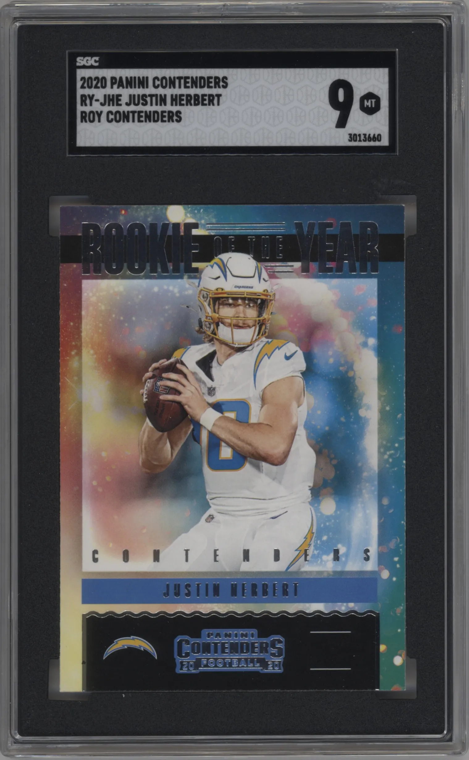 2020 Panini Contenders ROY Contenders Justin Herbert SGC 9